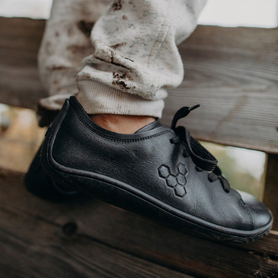Vivobarefoot Black Addis School Juniors